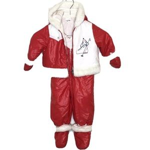 Vintage Snowsuit 18 months Canada Coat Baby Toddler Gay Tog Bib Hood Mittens